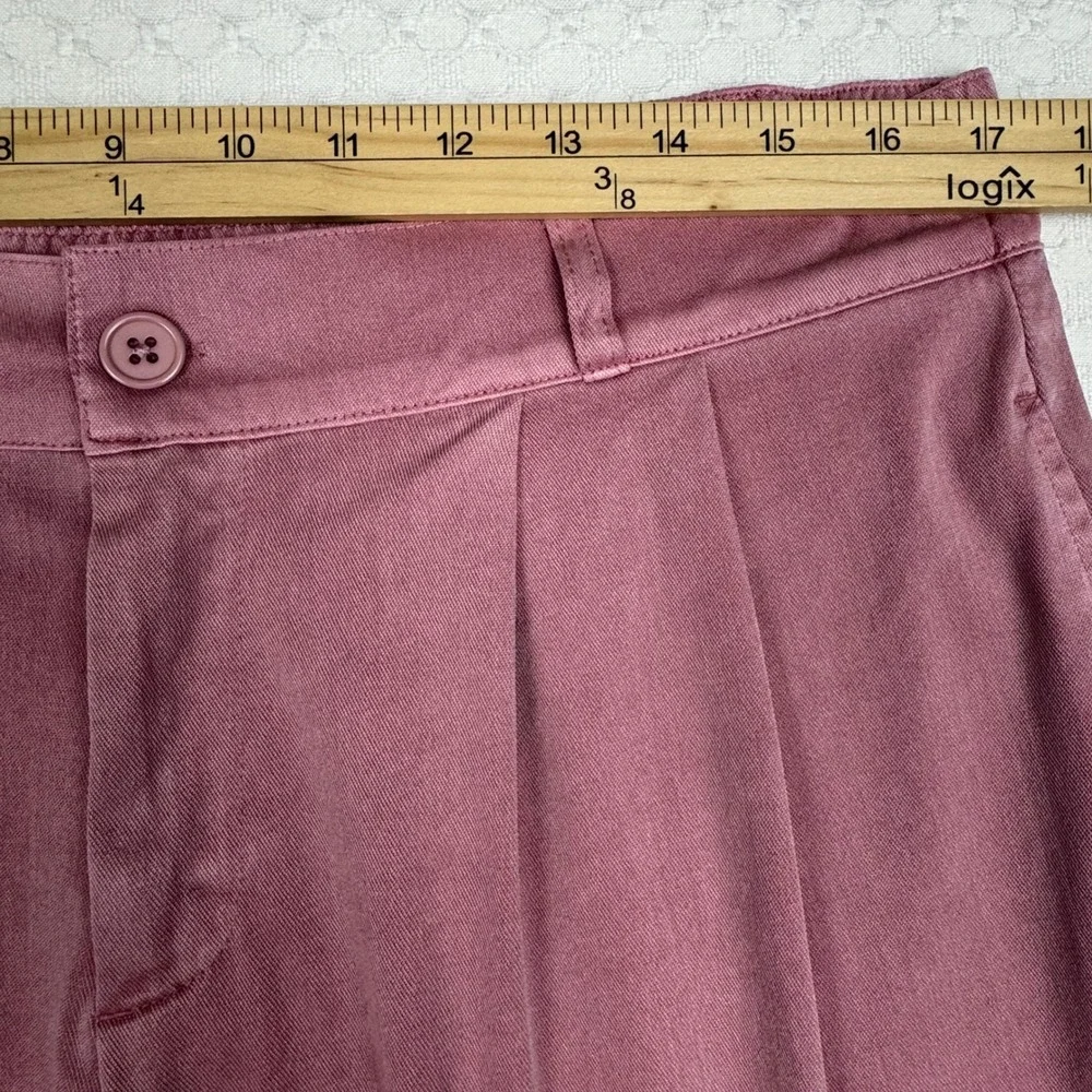 NWT Halara Wide‎ Leg Pants Pleated High Waist Flowy Women XL Mauve Pink Palazzo
